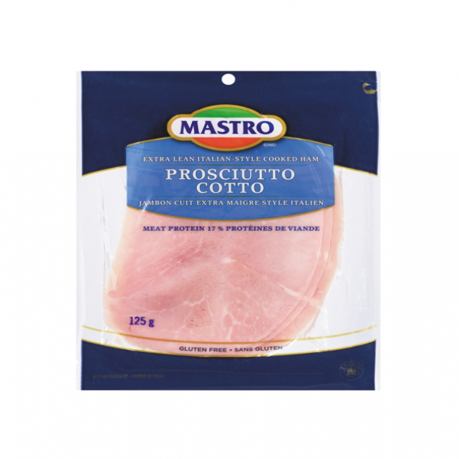 Sliced prosciutto cotto