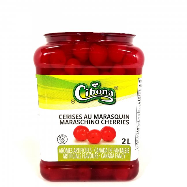 Red maraschino cherries