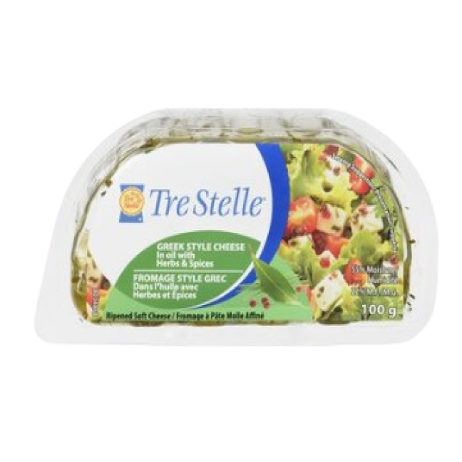 Feta cube with herbs