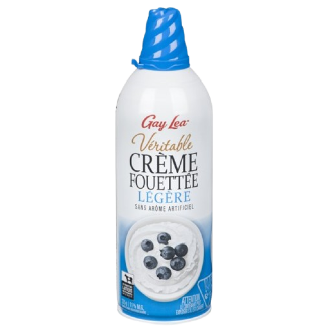 Vrai crème fouettée légère [pression]