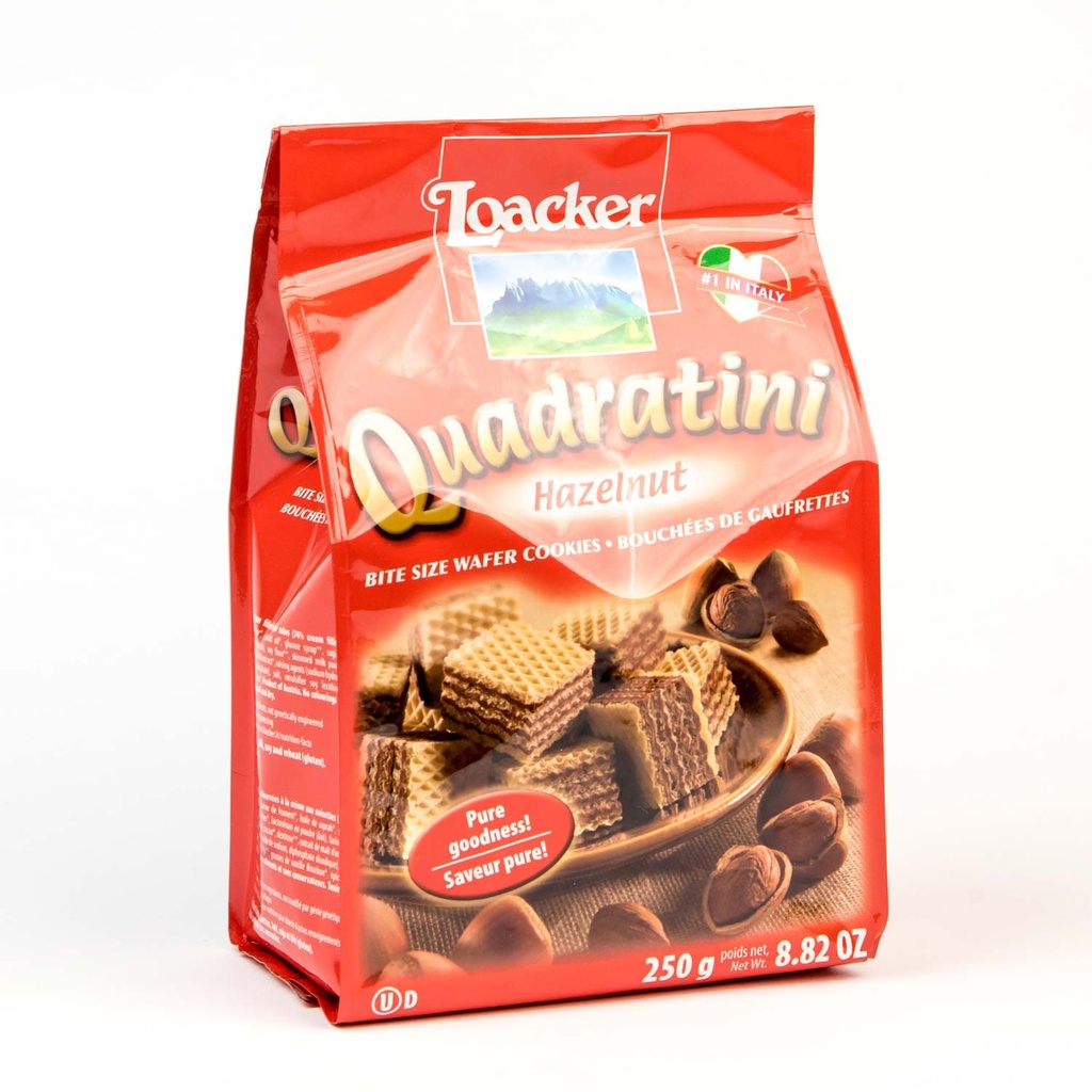 Gaufrettes à la crème noisette Quadratini 250 g
