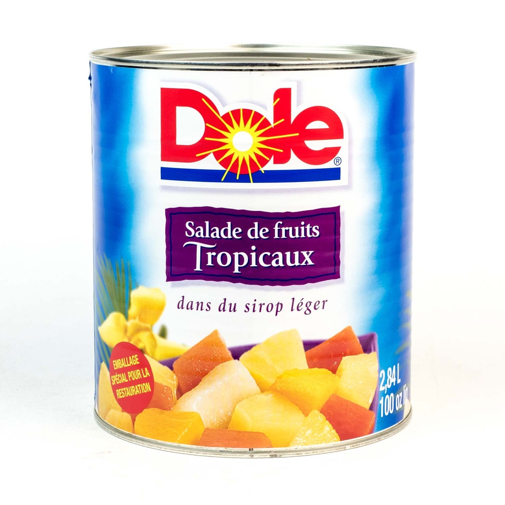 Salade de fruits tropicaux dans du sirop léger 2,84 L