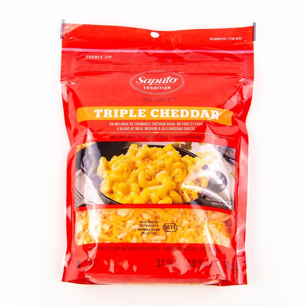 Grated Cheddar Triple 31% 320 g