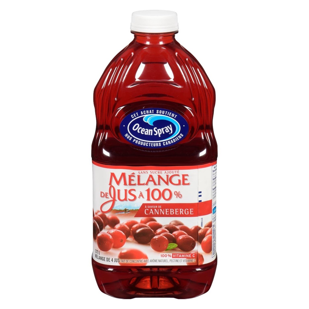 Jus 100% canneberge 1,77 L