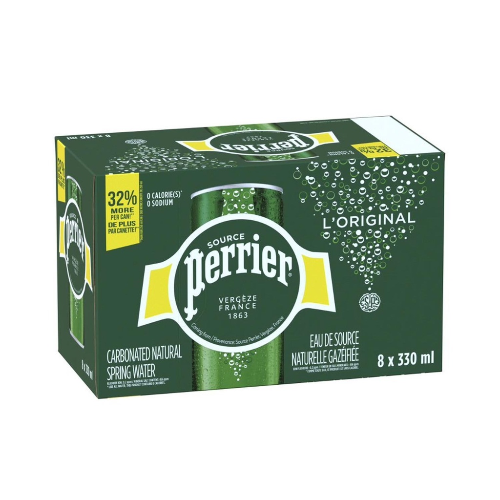 Eau de source naturelle gazéifiée 330 ml x8